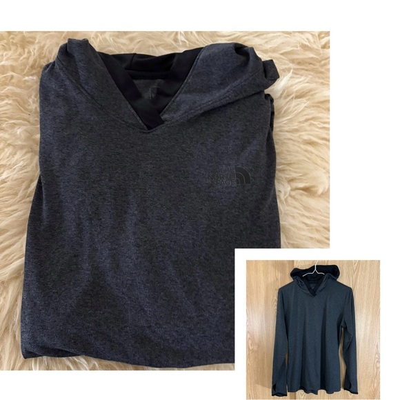 The North Face Charcoal Flash Dry Pullover Athletic Hoodie Tee Top - Picture 2 of 6